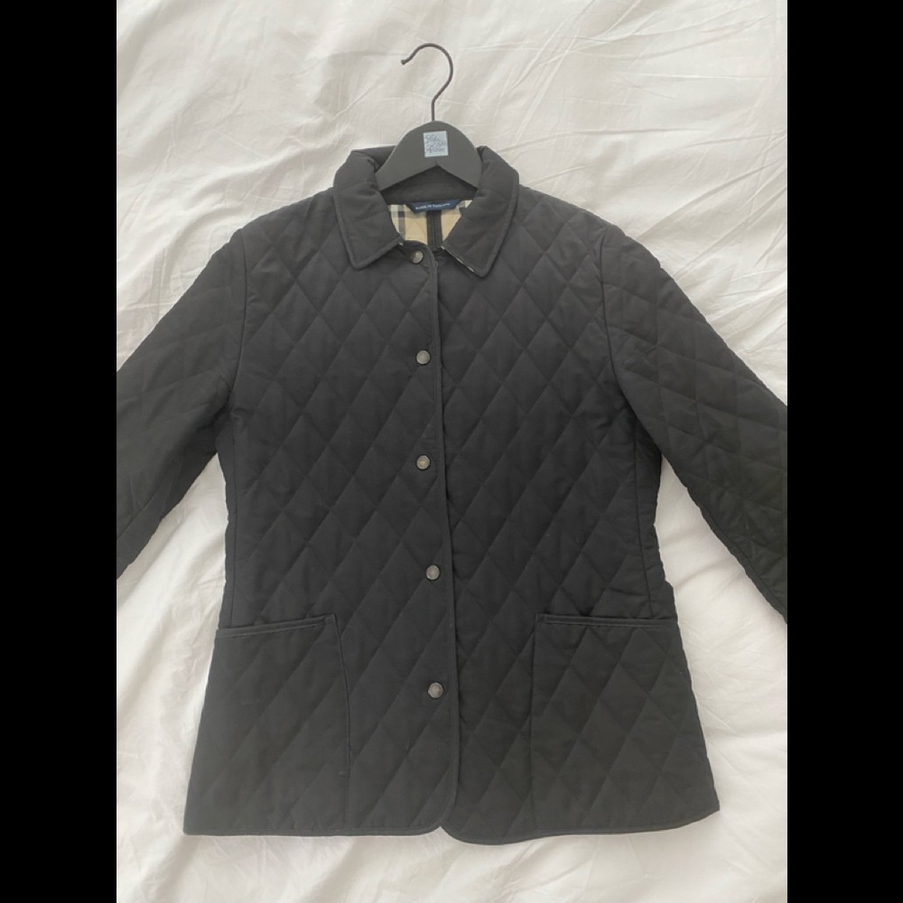 Burberry Quilted Jacket Coat Black